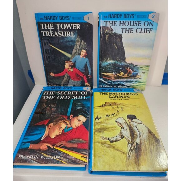 Hardy Boys Book Bundle (4) Franklin W. Dixon 1, 2, 3, 54 Vintage Hardcovers - Picture 1 of 12